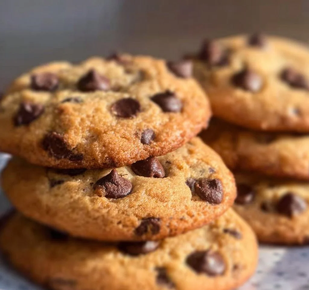 This image showcases a plate of Keto Chocolate Chip Cookies, low-carb and delicious.