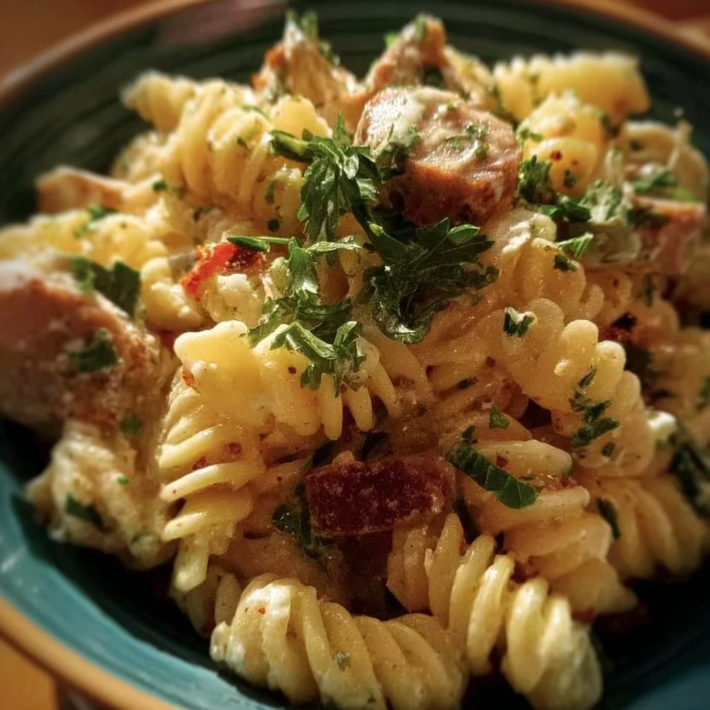 Colorful October Festival Pasta Salad with fresh ingredients and seasonal flavors.