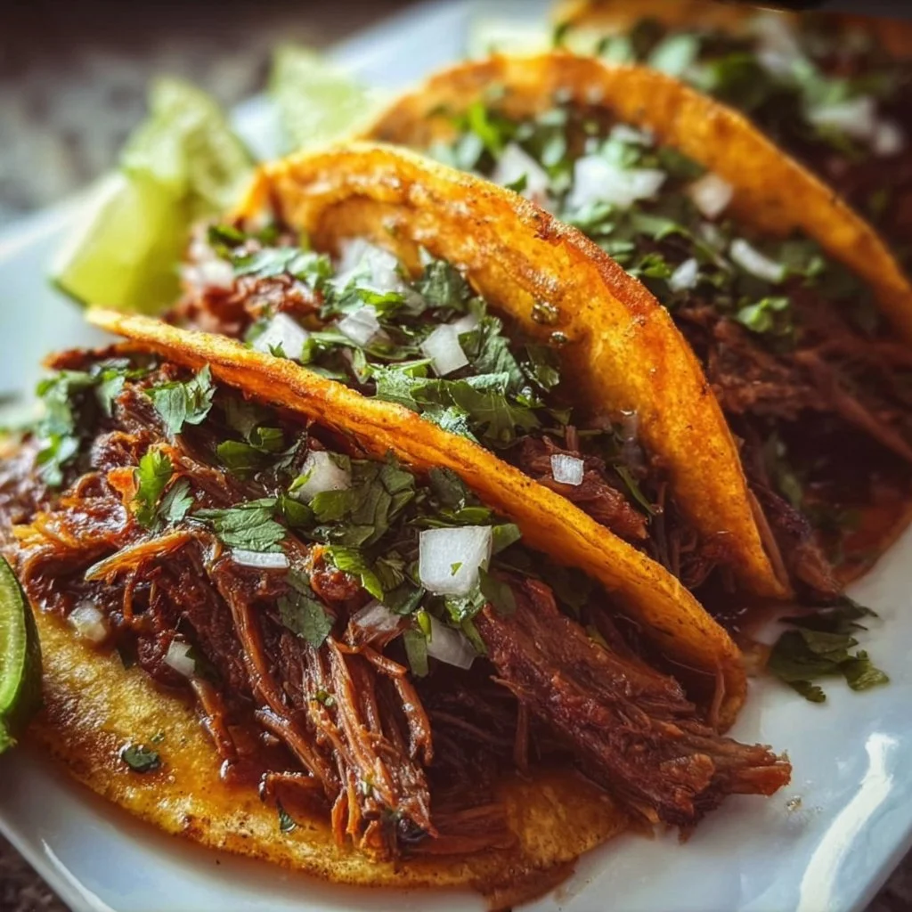Delicious slow cooker birria tacos with tender meat and rich flavors