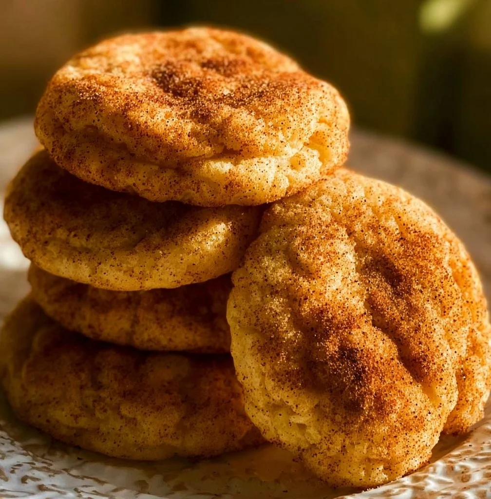 Freshly baked Snickerdoodle Cookies sprinkled with cinnamon sugar