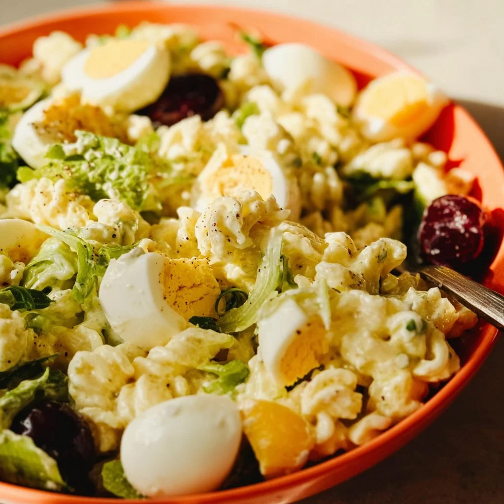 A colorful salad showcasing the one-ingredient salad swap at a potluck.