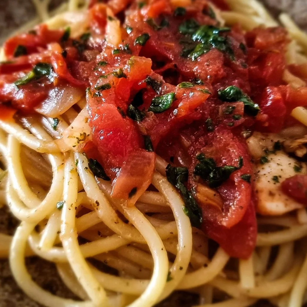 Tomato and basil pasta sauce in a bowl with fresh basil leaves