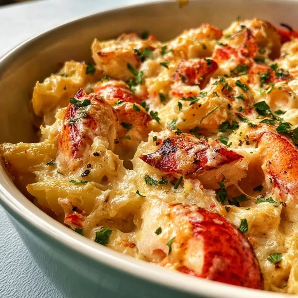 Trader Joe's Lobster Casserole dish garnished with parsley