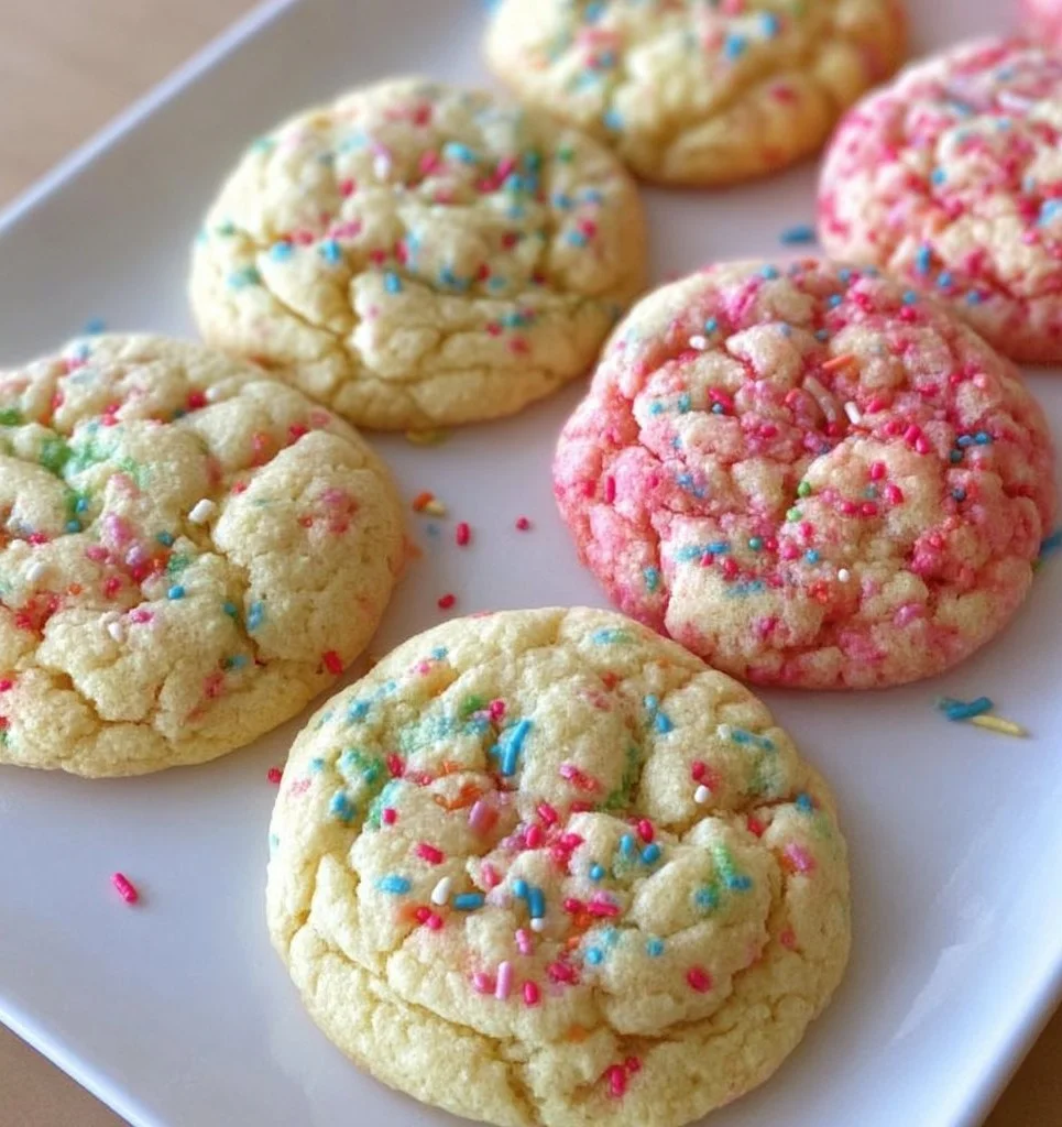 Three Ingredient Cake Mix Cookies on a plate ready to enjoy