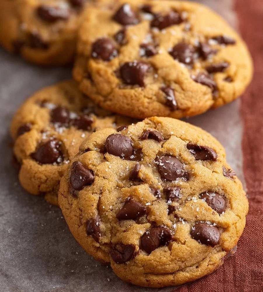 Easy 3 Ingredient Chocolate Chip Cookies on a baking tray