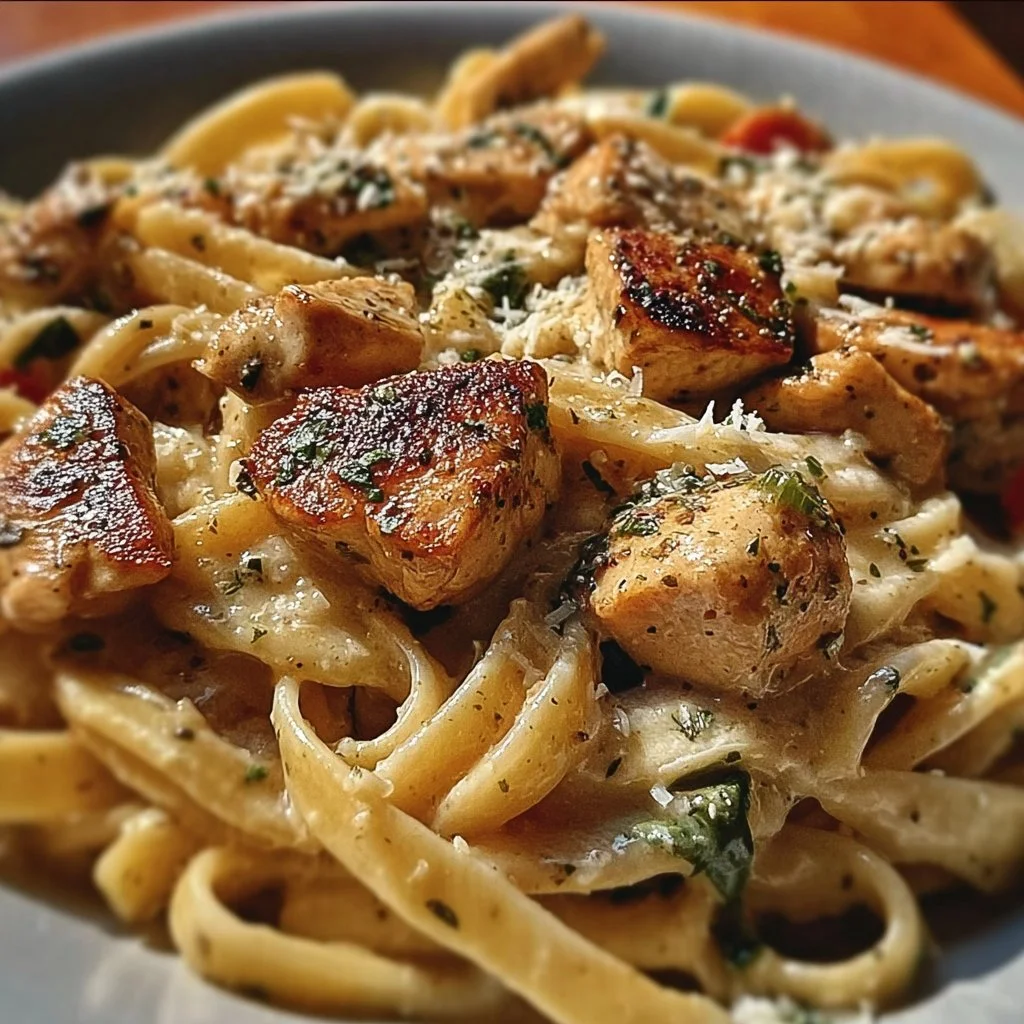 Delicious Cajun Chicken Pasta served in a bowl with vegetables and spices.
