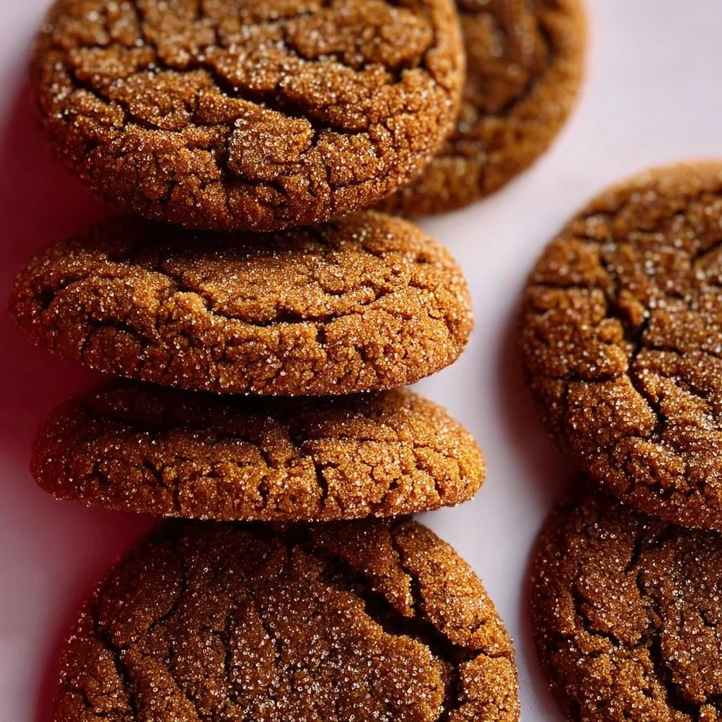 Chewy ginger molasses cookies ready to be enjoyed