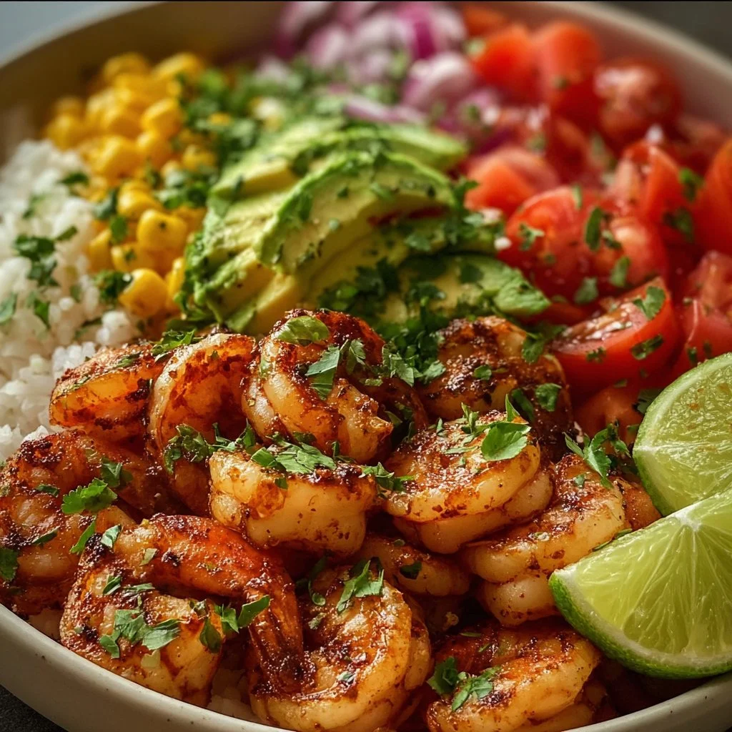 Delicious Chipotle Lime Shrimp Bowl with fresh ingredients and zesty flavor