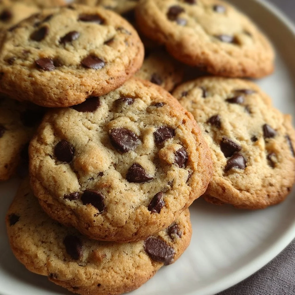 Delicious chocolate chip cookies made without brown sugar, freshly baked.