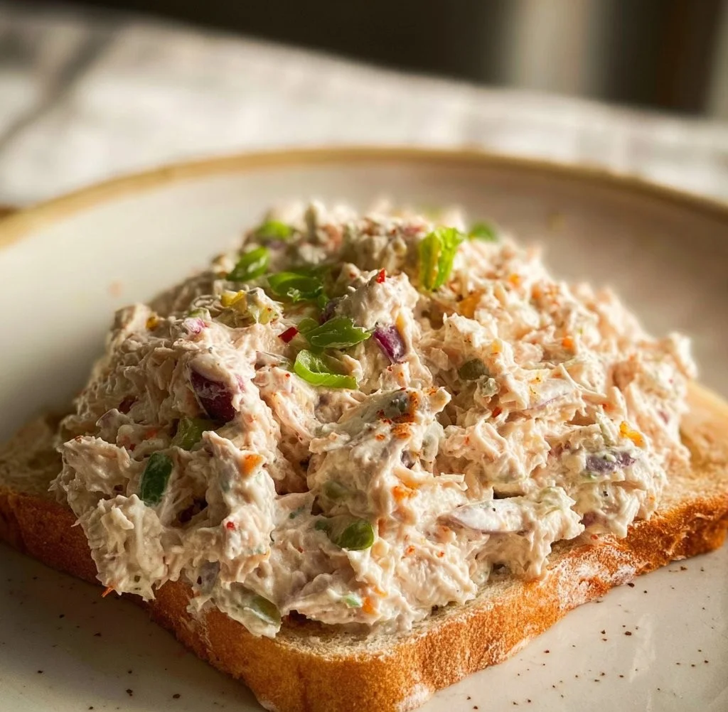Cottage Cheese Tuna Salad served in a bowl with fresh ingredients.