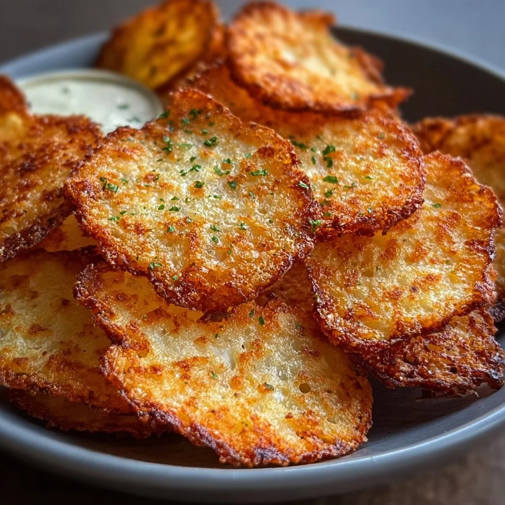 Delicious crispy cottage cheese chips in a bowl, perfect for snacking.