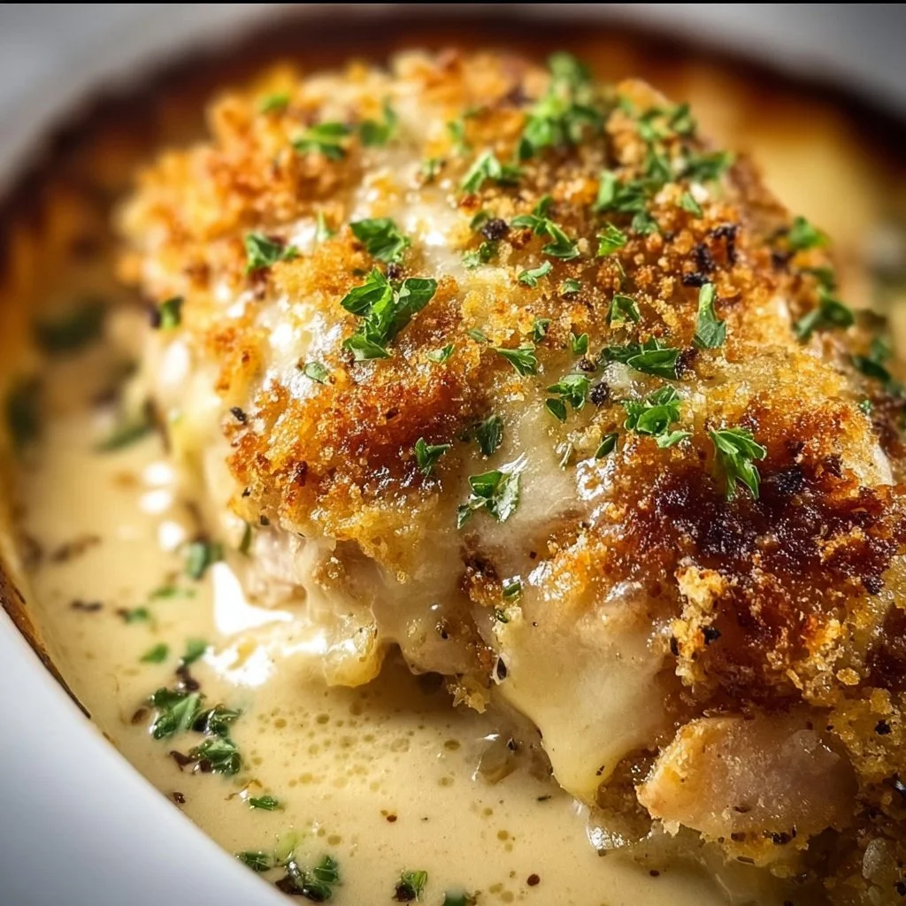 Delicious Crockpot Chicken Cordon Bleu served with sides