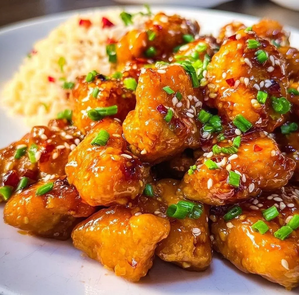 Easiest orange chicken recipe with crispy chicken and sweet orange sauce