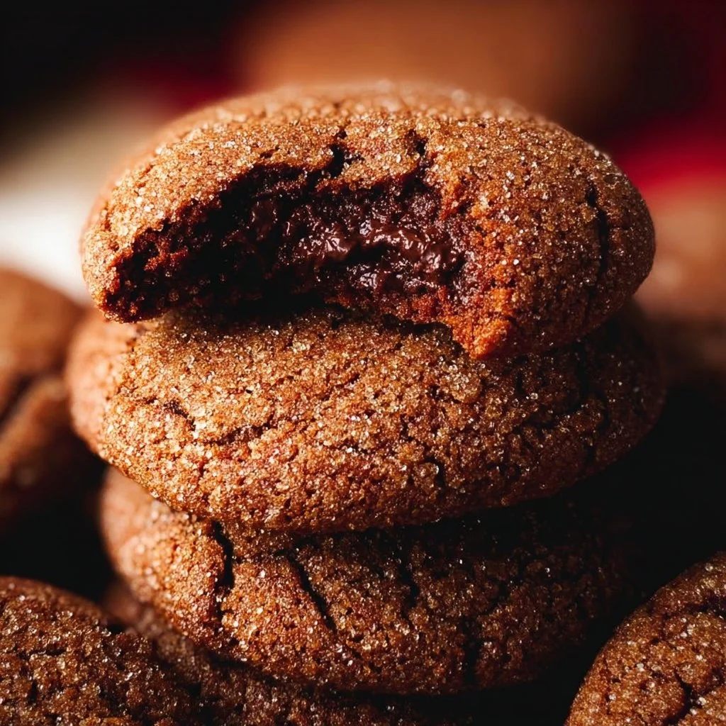 Freshly baked gingerbread chocolate cookies on a cooling rack