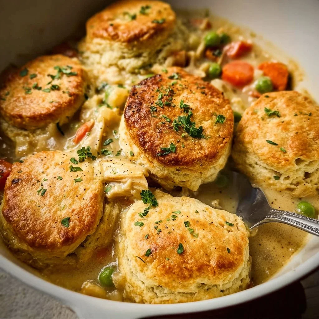 Delicious gluten-free chicken pot pie with a flaky crust and savory filling