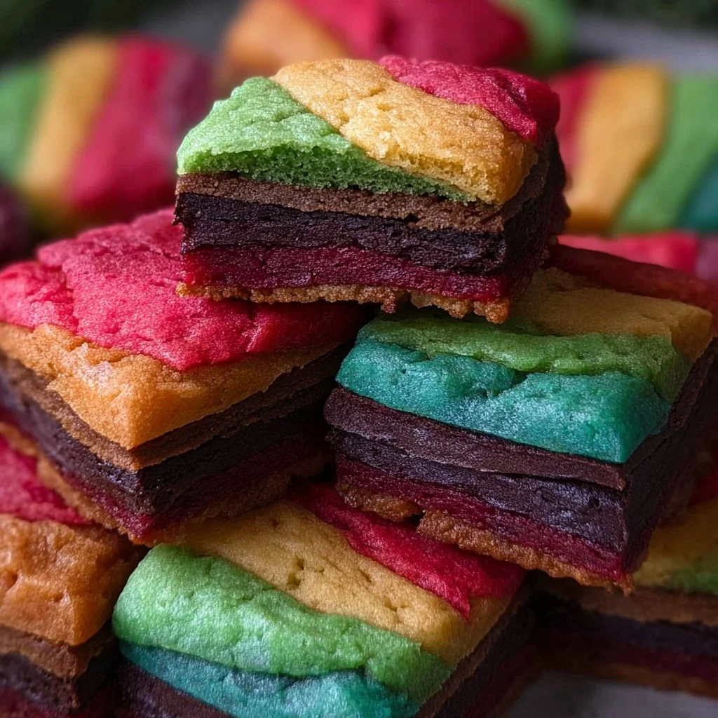 Italian Rainbow Cookies layered with vibrant colors and almond flavor