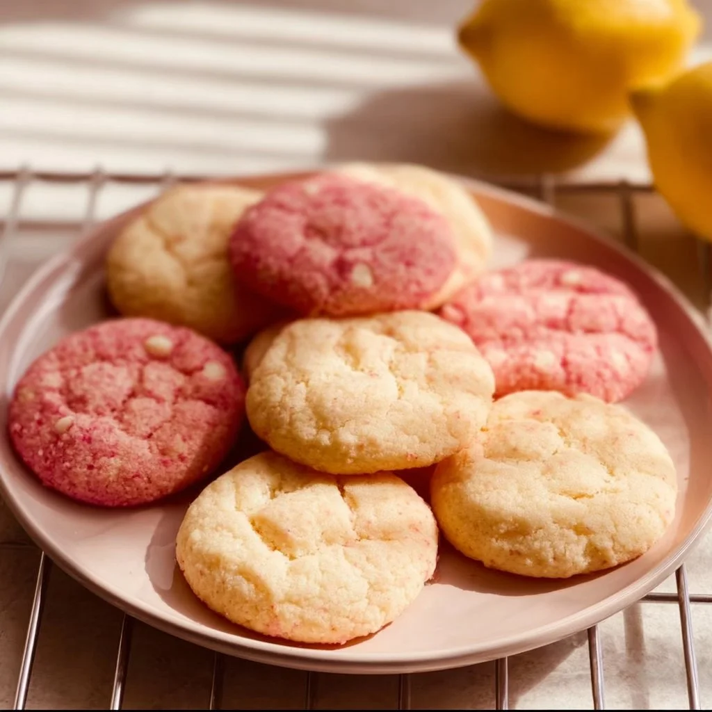 Freshly baked Lemon Butter Cookies with a golden crust and lemon zest