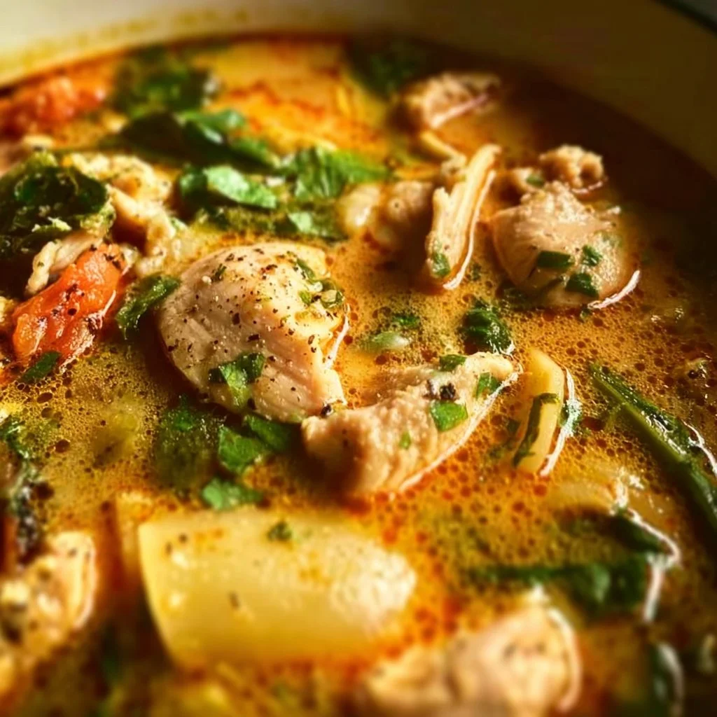 Delicious Marry Me Chicken Soup served in a bowl, garnished with herbs.