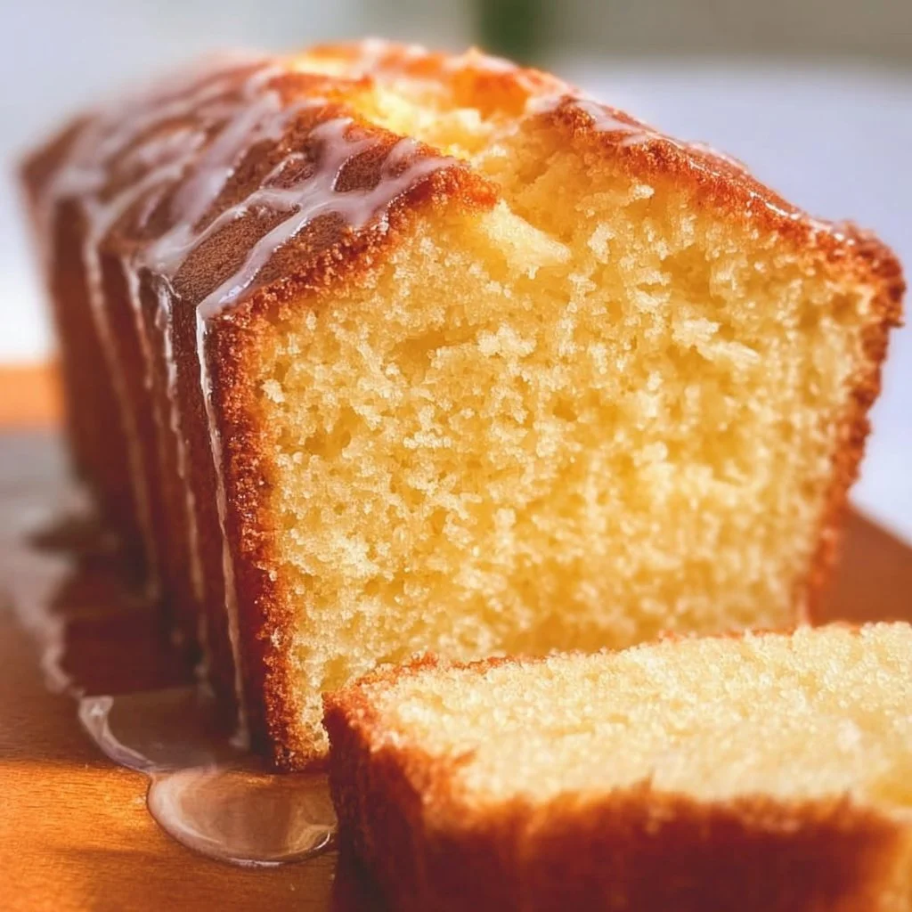Delicious slice of Orange Pound Cake with fresh oranges on the side