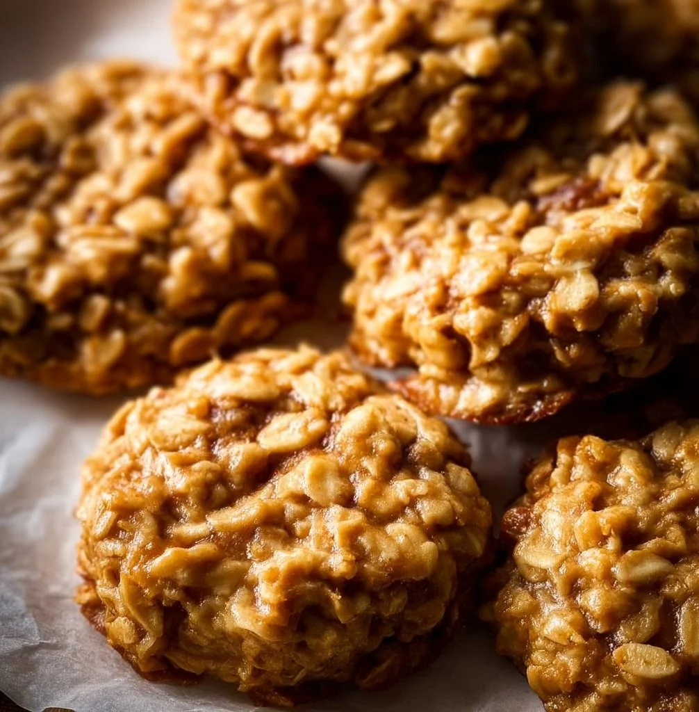 Peanut Butter No Bake Oatmeal Cookies on a plate