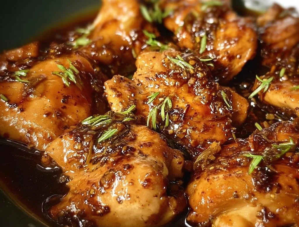 Delicious slow cooker honey garlic chicken served on a plate