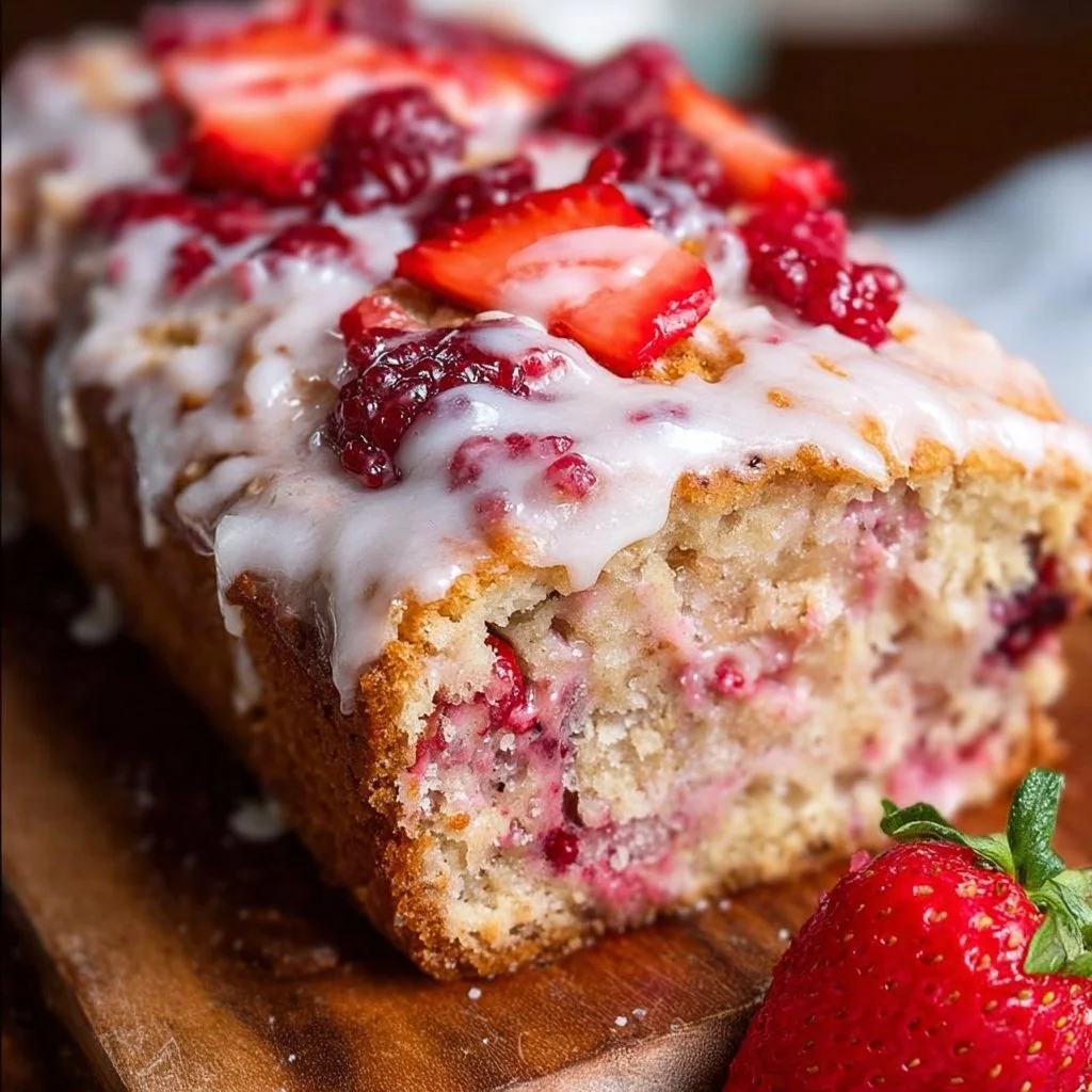 Sweet Berry Loaf Delight with fresh berries and a moist texture