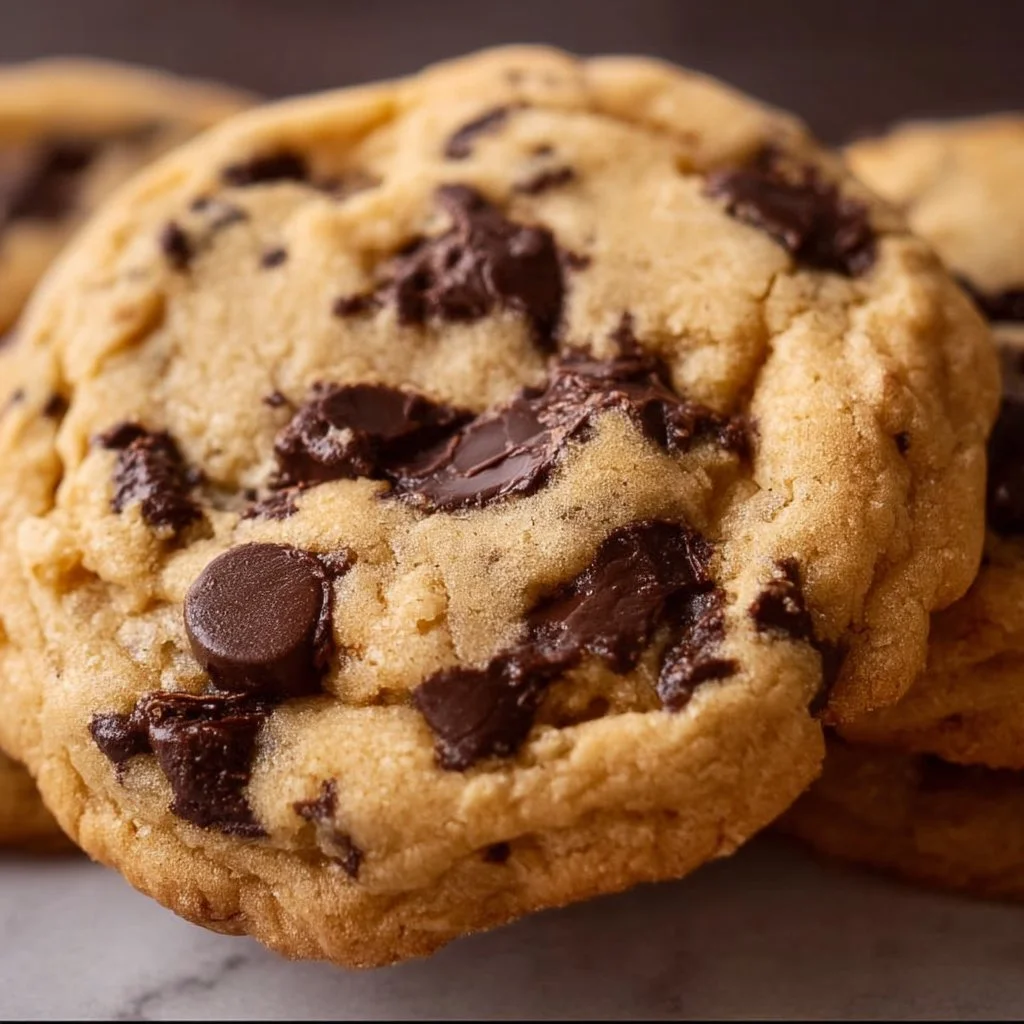 Plate of the best soft chocolate chip cookies fresh from the oven