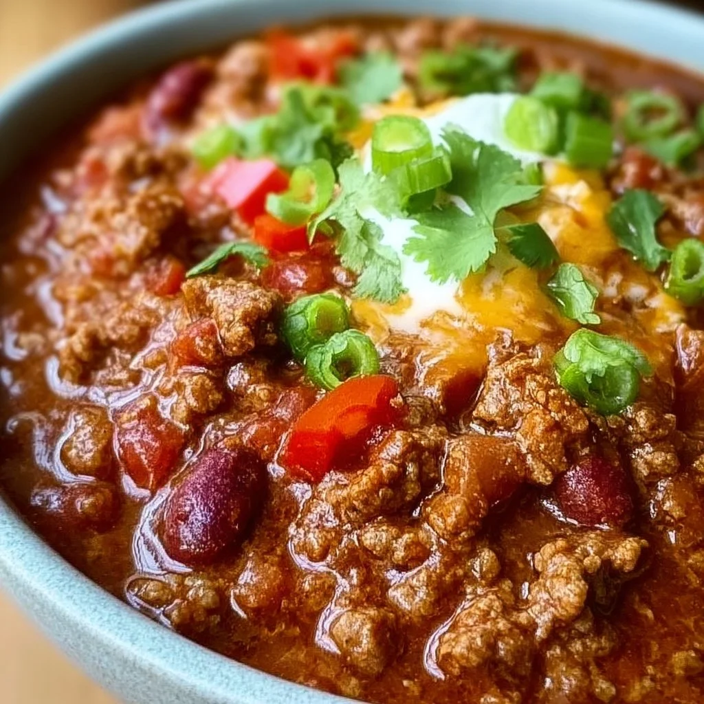 The Pioneer Woman's savory chili dish served in a rustic bowl