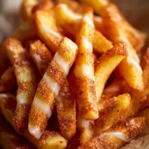 Crispy air fryer apple fries served in a bowl