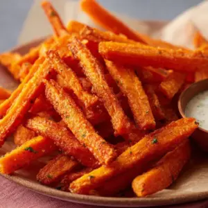 Delicious air fryer carrot fries served in a bowl