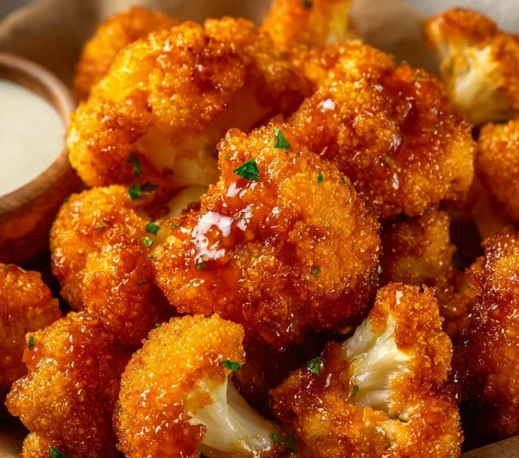 Delicious air fryer cauliflower bites served as a healthy snack or appetizer