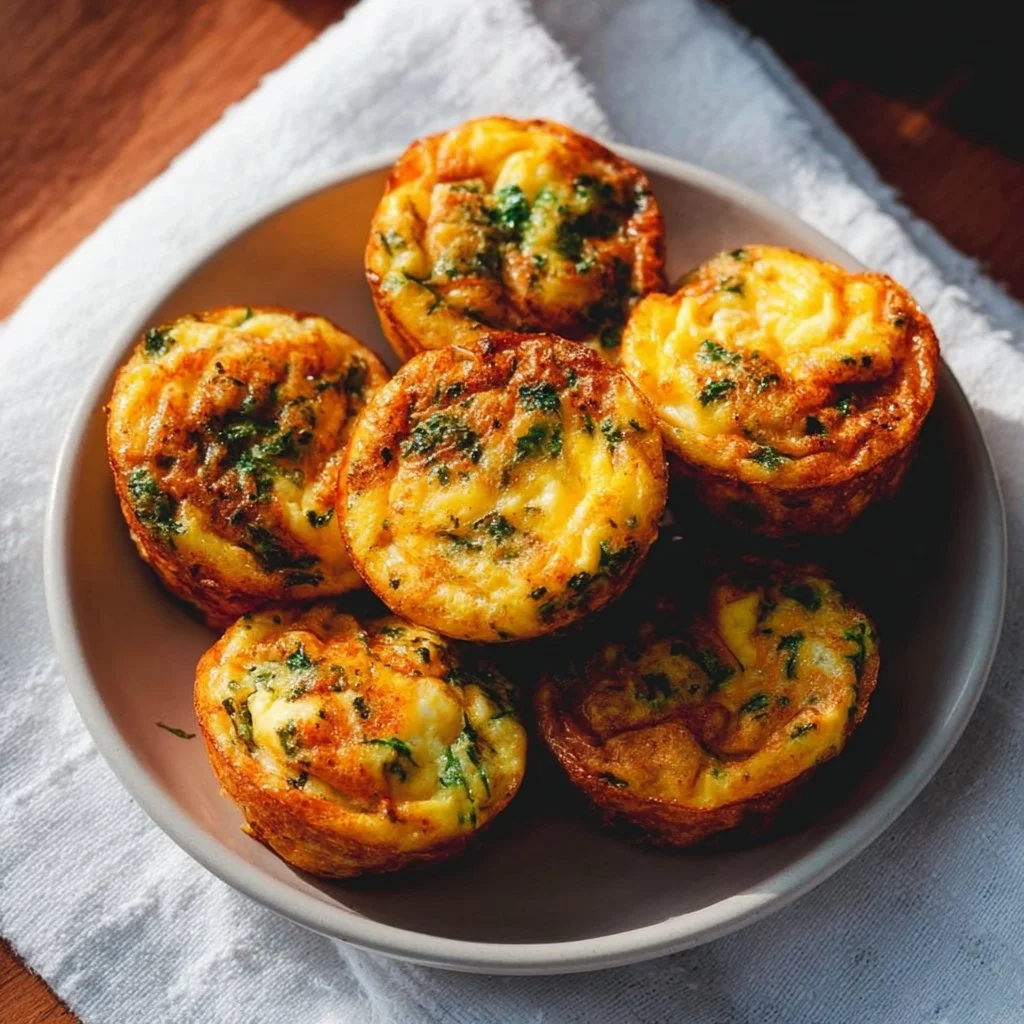 Delicious air fryer egg bites served on a plate