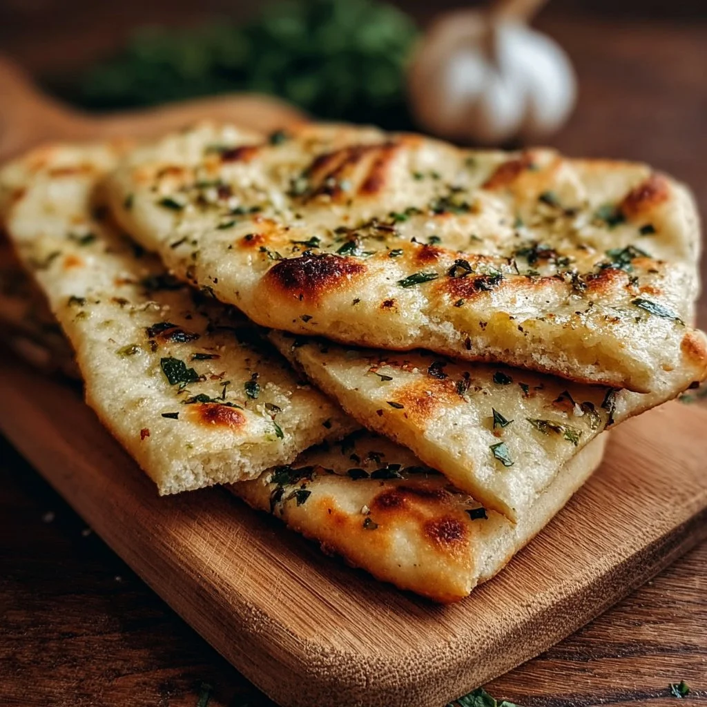 Delicious Air Fryer Garlic Flatbread served warm