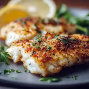 Deliciously cooked Air Fryer Haddock served on a plate with herbs