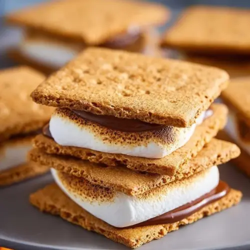 Air Fryer S'mores recipe with chocolate, marshmallows, and graham crackers