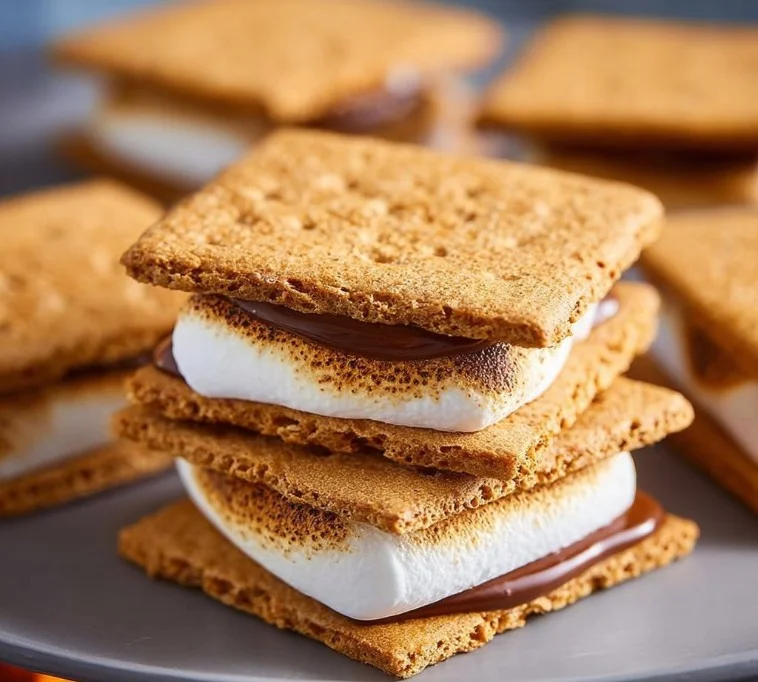 Air Fryer S'mores recipe with chocolate, marshmallows, and graham crackers