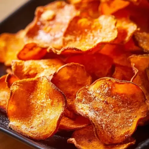 Delicious air fryer sweet potato chips served in a bowl