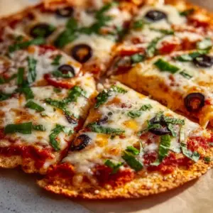 Delicious Air Fryer Tortilla Pizza topped with fresh ingredients