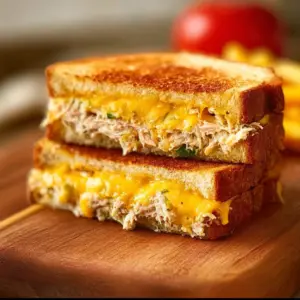 Delicious Air Fryer Tuna Melt sandwich ready to eat