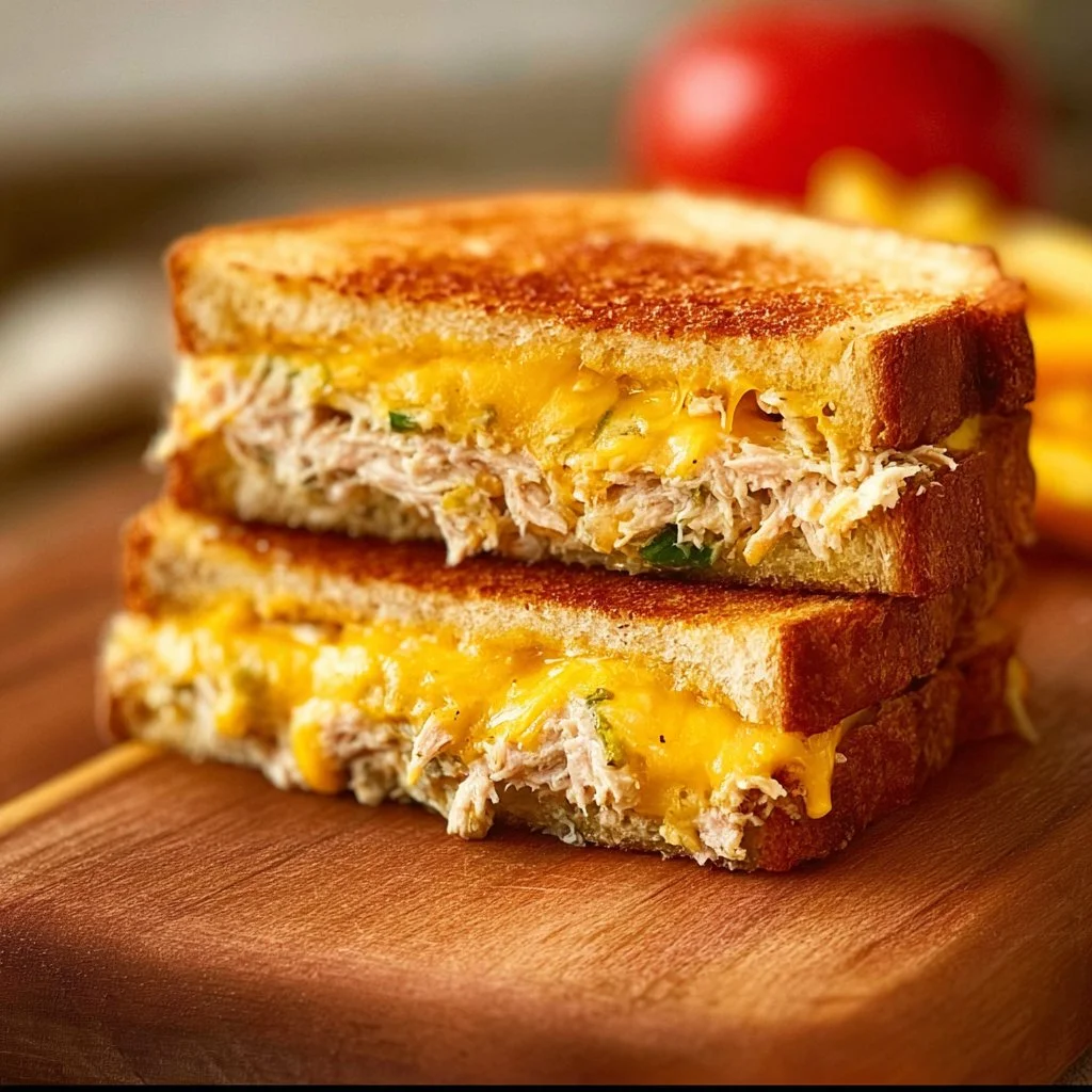 Delicious Air Fryer Tuna Melt sandwich ready to eat