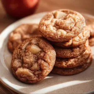 Batch of freshly baked Apple Cider Cookies on a rustic table