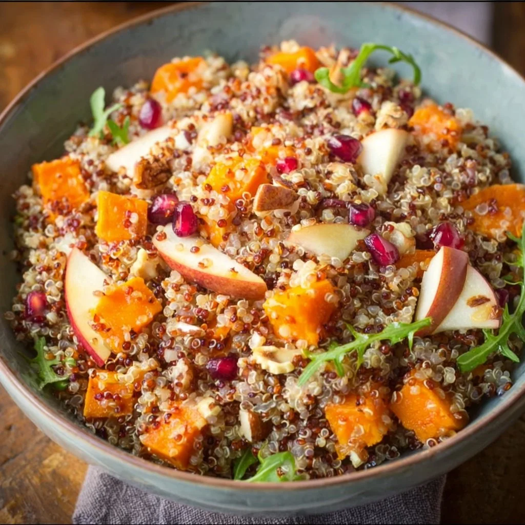Apple Sweet Potato Quinoa Salad with fresh ingredients and vibrant colors