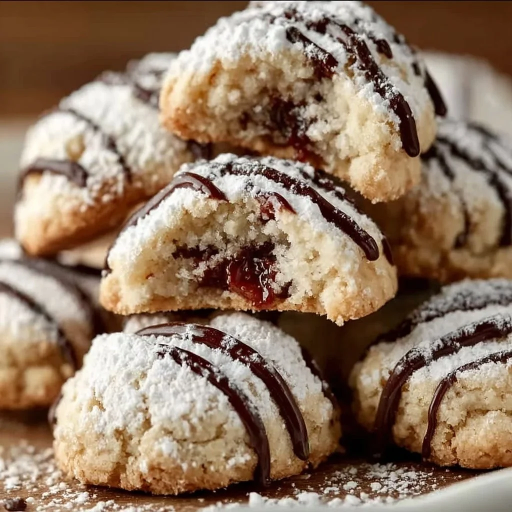 Delicious homemade cannoli cookies with cream filling and chocolate chips