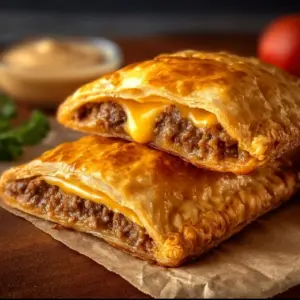 Cheeseburger Hot Pockets with beef and cheese filling
