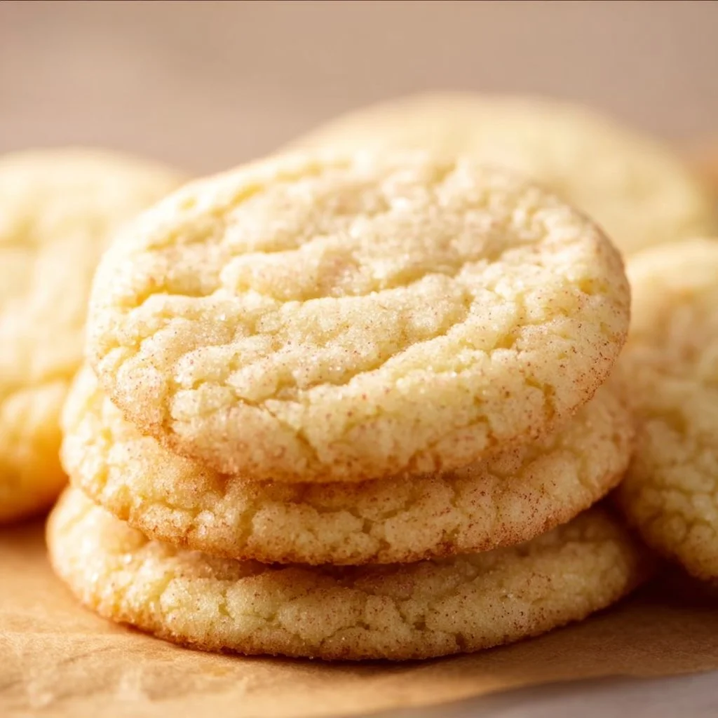 Chewy sugar cookies on a plate with colorful sprinkles