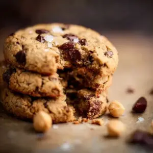 Healthy homemade chickpea cookies on a rustic wooden table.