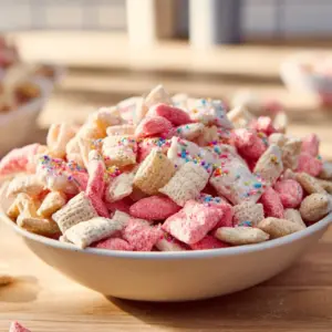 Colorful Circus Animal Puppy Chow snack mix with chocolate and cereal