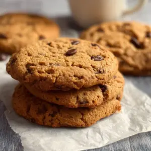 Delicious homemade coffee cookies with chocolate chips and coffee flavor