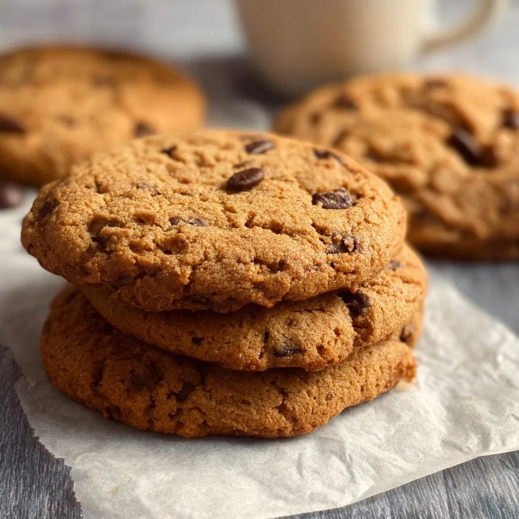 Delicious homemade coffee cookies with chocolate chips and coffee flavor