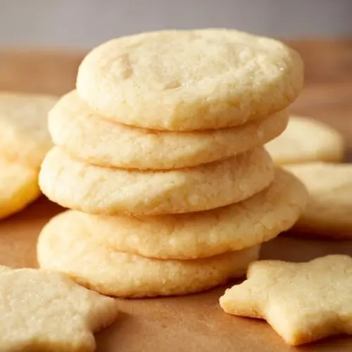 Delicious cream cheese sugar cookies on a plate